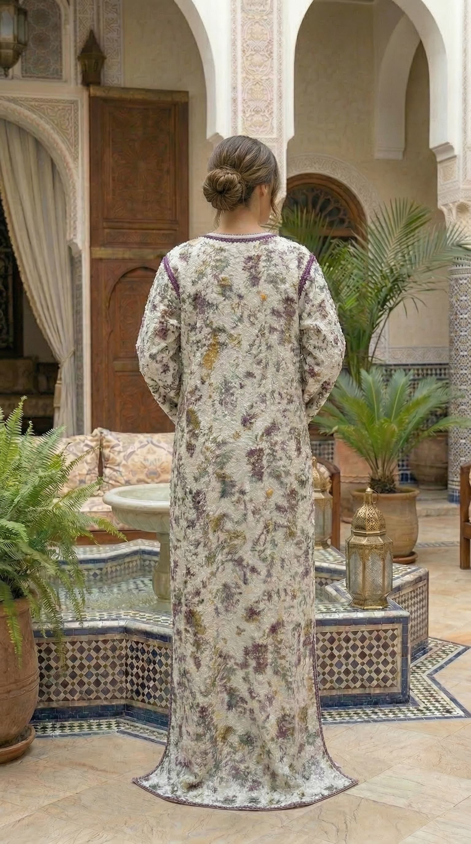 Caftan Blanc Vente - Dos
