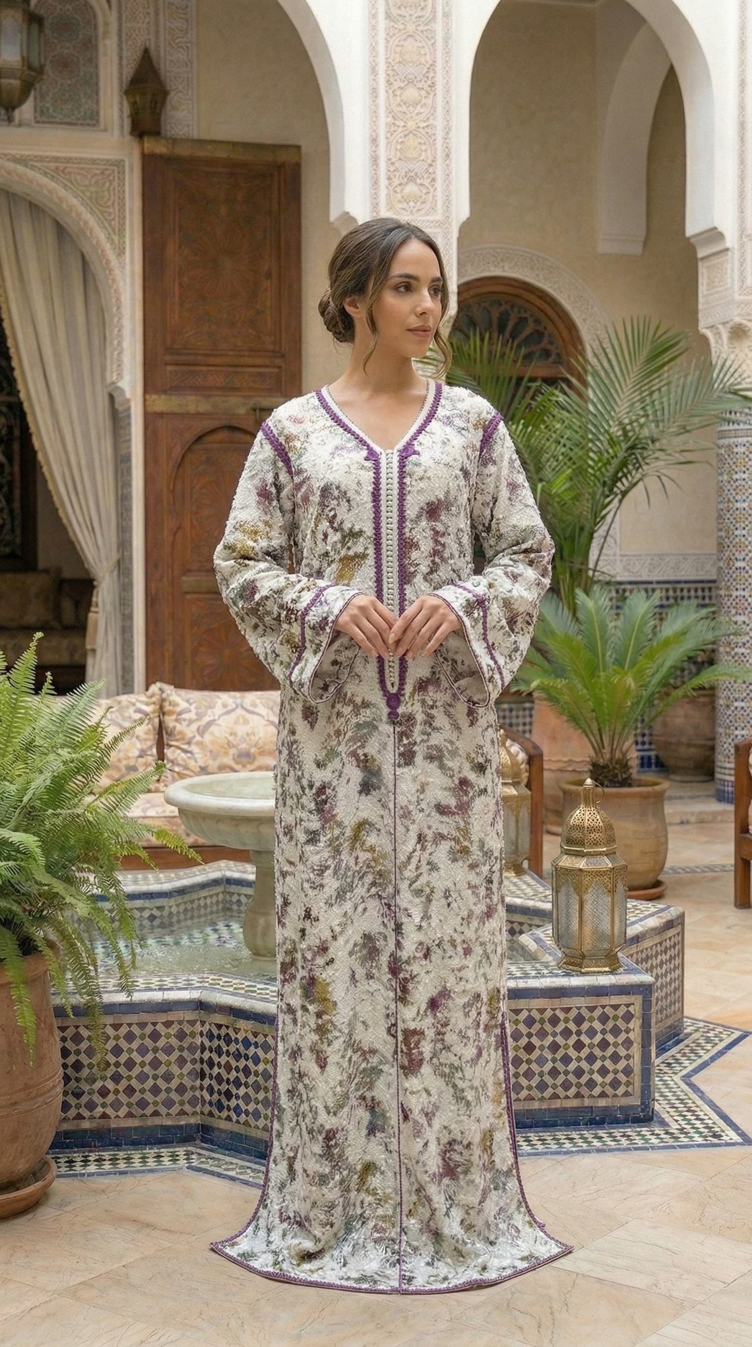 Caftan Blanc Vente - Face